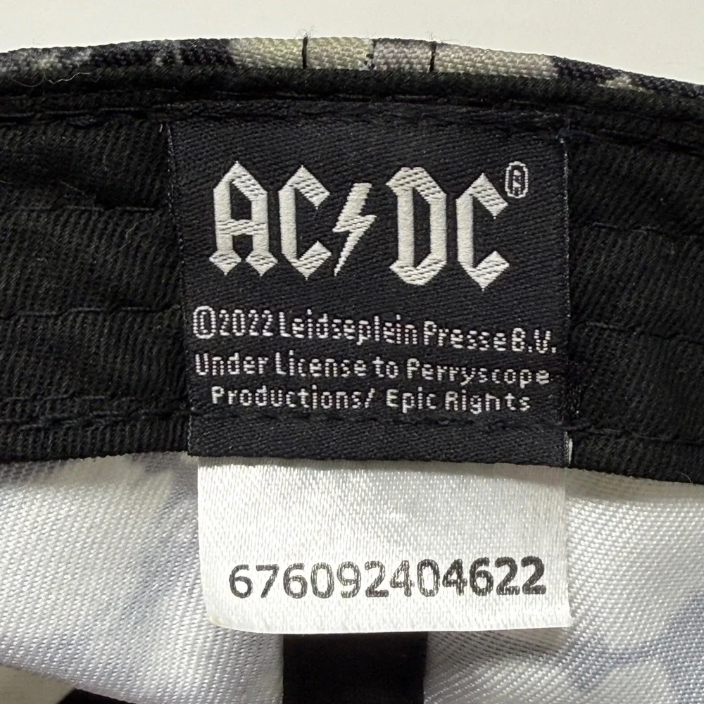 AC/DC Band Hat H3 Headwear Grey Black Tie Dye Red Logo Strapback Baseball Cap